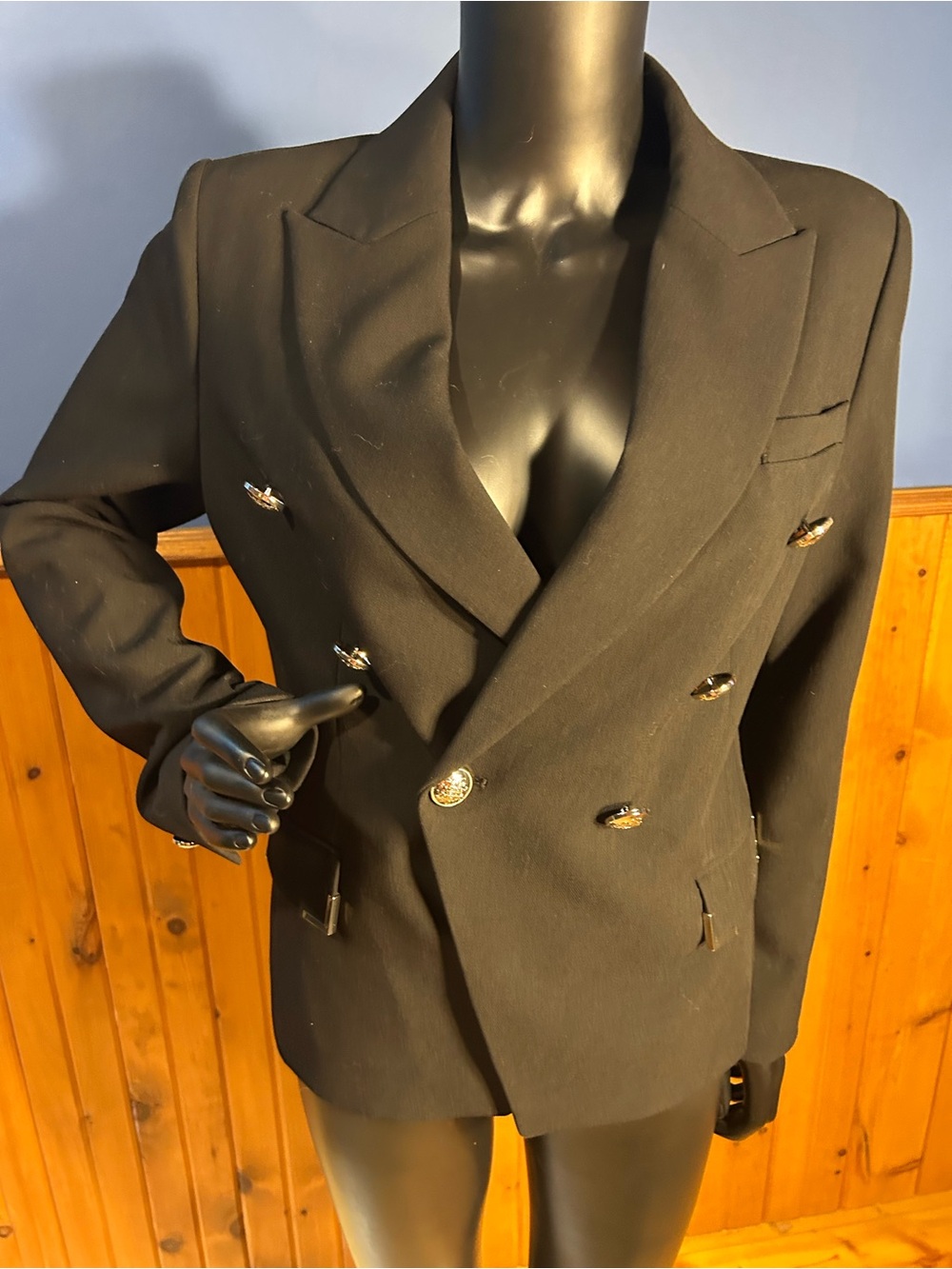 Classic Black Double-Breasted Blazer